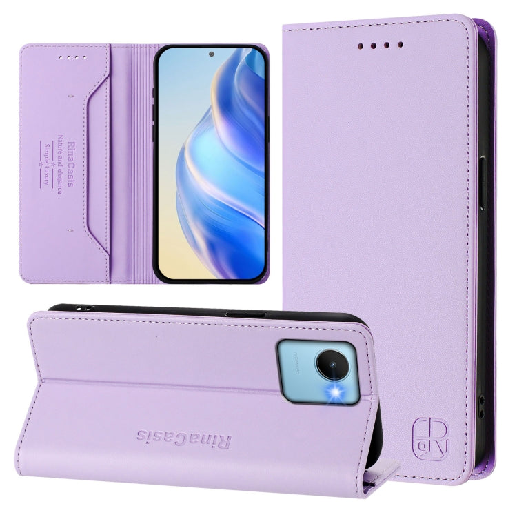 RC01 Dual-Folded Magnetic Suction RFID Leather Phone Case, For Realme C30 4G / Narzo 50i Prime / C30s, For Realme GT Neo 3T, For Realme 9 Pro+ 5G / 9 4G Global, For Realme GT Neo 3, For Realme 8 5G / 9 5G Indian / V13 5G                                ...