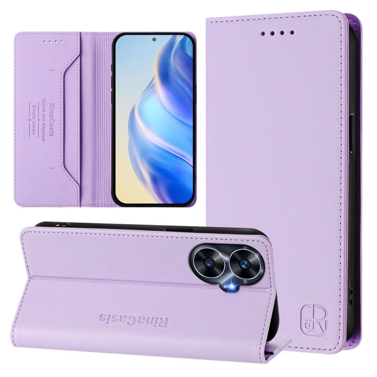 RC01 Dual-Folded Magnetic Suction RFID Leather Phone Case, For Realme GT5 5G / GT5 5G 240W, For Realme 11 5G Global / 11X 5G, For Realme Narzo 60 Pro, For Realme C65 4G Global, For Realme C55 4G Global / Narzo N55, For Realme C33 2022 / 2023 Global