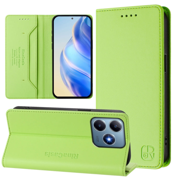 RC01 Dual-Folded Magnetic Suction RFID Leather Phone Case, For Realme C63 5G Global, For Realme Note 60 4G / C61 4G India, For Realme 13+ 5G, For Realme 13 Pro / 13 Pro+ 5G, For Realme GT 6 5G / GT 6T 5G Global, For Realme C63 / C61 4G Global