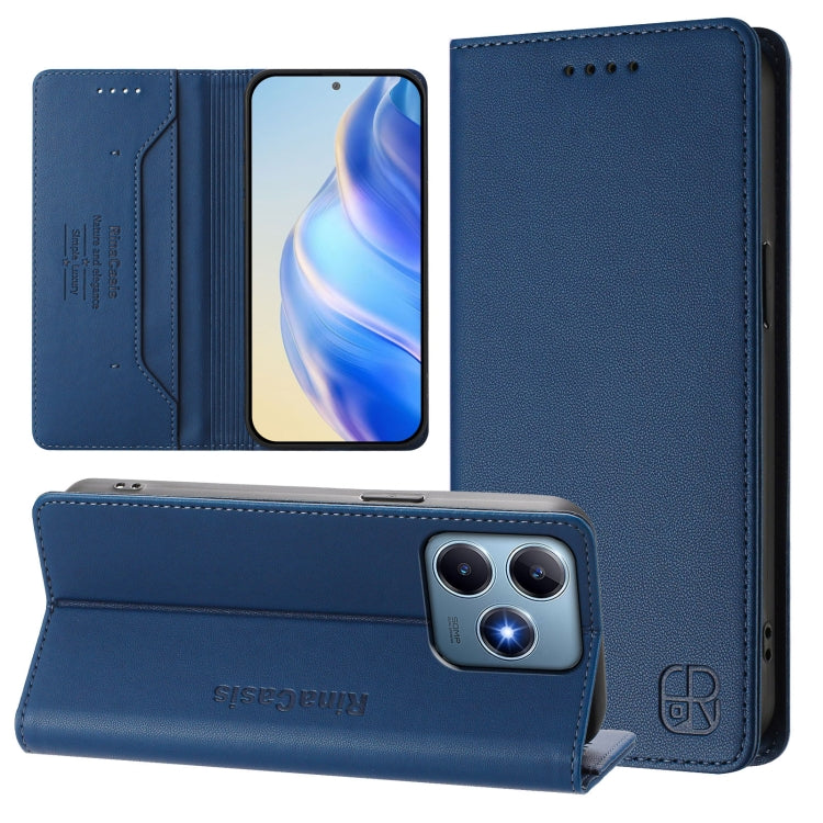 RC01 Dual-Folded Magnetic Suction RFID Leather Phone Case, For Realme C63 5G Global, For Realme Note 60 4G / C61 4G India, For Realme 13+ 5G, For Realme 13 Pro / 13 Pro+ 5G, For Realme GT 6 5G / GT 6T 5G Global, For Realme C63 / C61 4G Global