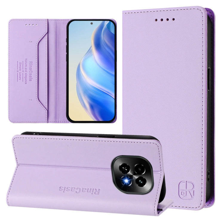 RC01 Dual-Folded Magnetic Suction RFID Leather Phone Case, For Realme C63 5G Global, For Realme Note 60 4G / C61 4G India, For Realme 13+ 5G, For Realme 13 Pro / 13 Pro+ 5G, For Realme GT 6 5G / GT 6T 5G Global, For Realme C63 / C61 4G Global