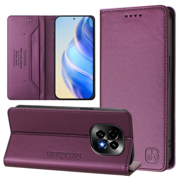 RC01 Dual-Folded Magnetic Suction RFID Leather Phone Case, For Realme C63 5G Global, For Realme Note 60 4G / C61 4G India, For Realme 13+ 5G, For Realme 13 Pro / 13 Pro+ 5G, For Realme GT 6 5G / GT 6T 5G Global, For Realme C63 / C61 4G Global