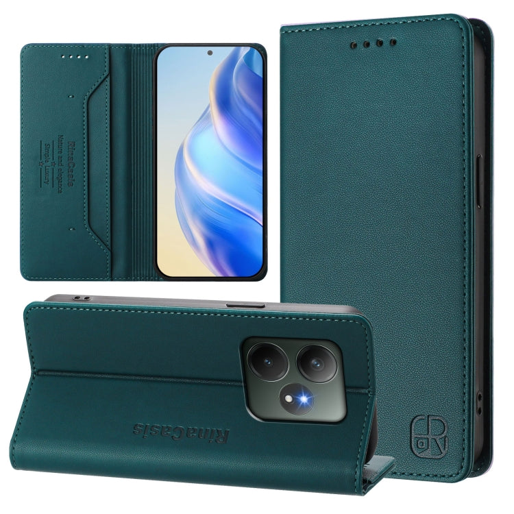 RC01 Dual-Folded Magnetic Suction RFID Leather Phone Case, For Realme C63 5G Global, For Realme Note 60 4G / C61 4G India, For Realme 13+ 5G, For Realme 13 Pro / 13 Pro+ 5G, For Realme GT 6 5G / GT 6T 5G Global, For Realme C63 / C61 4G Global