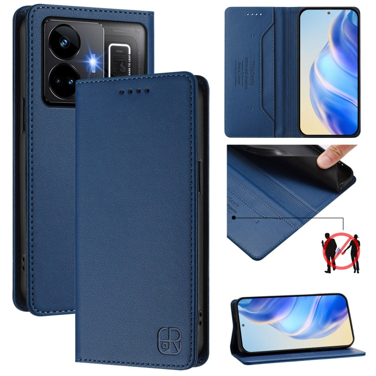 RC01 Dual-Folded Magnetic Suction RFID Leather Phone Case, For Realme 10T 5G / 10s 5G / 9i 5G Indian, For Realme GT3 5G / GT Neo 5 240W, For Realme GT 5G / GT Neo 5G, For Realme 10 Pro 5G, For Realme 10 Pro+ 5G, For Realme 10 4G Global