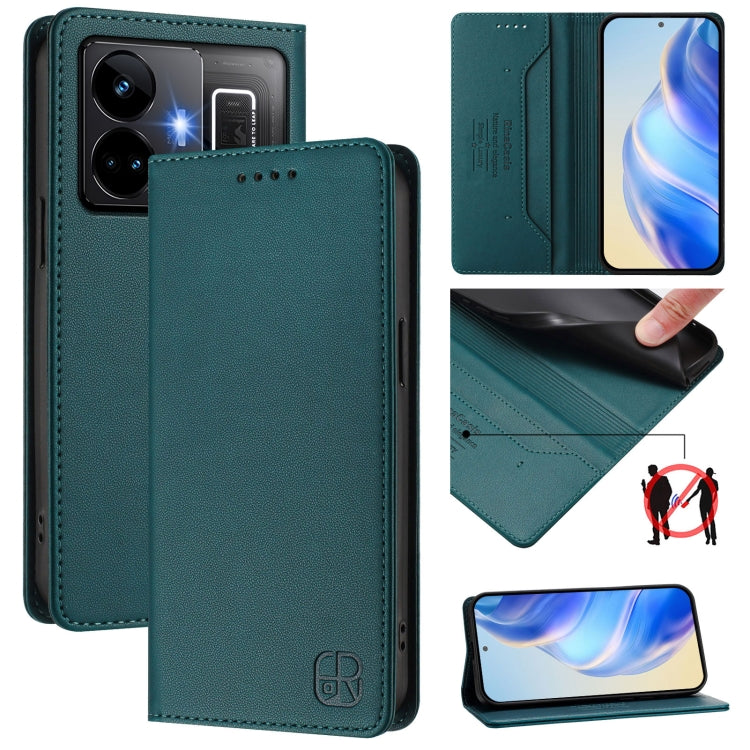 RC01 Dual-Folded Magnetic Suction RFID Leather Phone Case, For Realme 10T 5G / 10s 5G / 9i 5G Indian, For Realme GT3 5G / GT Neo 5 240W, For Realme GT 5G / GT Neo 5G, For Realme 10 Pro 5G, For Realme 10 Pro+ 5G, For Realme 10 4G Global