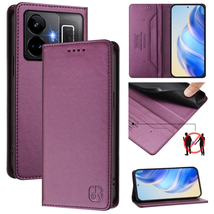 RC01 Dual-Folded Magnetic Suction RFID Leather Phone Case, For Realme 10T 5G / 10s 5G / 9i 5G Indian, For Realme GT3 5G / GT Neo 5 240W, For Realme GT 5G / GT Neo 5G, For Realme 10 Pro 5G, For Realme 10 Pro+ 5G, For Realme 10 4G Global
