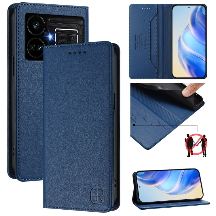 RC01 Dual-Folded Magnetic Suction RFID Leather Phone Case, For Realme GT5 5G / GT5 5G 240W, For Realme 11 5G Global / 11X 5G, For Realme Narzo 60 Pro, For Realme C65 4G Global, For Realme C55 4G Global / Narzo N55, For Realme C33 2022 / 2023 Global