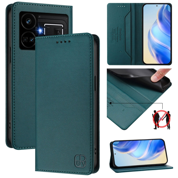 RC01 Dual-Folded Magnetic Suction RFID Leather Phone Case, For Realme GT5 5G / GT5 5G 240W, For Realme 11 5G Global / 11X 5G, For Realme Narzo 60 Pro, For Realme C65 4G Global, For Realme C55 4G Global / Narzo N55, For Realme C33 2022 / 2023 Global