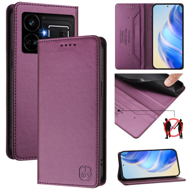 RC01 Dual-Folded Magnetic Suction RFID Leather Phone Case, For Realme GT5 5G / GT5 5G 240W, For Realme 11 5G Global / 11X 5G, For Realme Narzo 60 Pro, For Realme C65 4G Global, For Realme C55 4G Global / Narzo N55, For Realme C33 2022 / 2023 Global