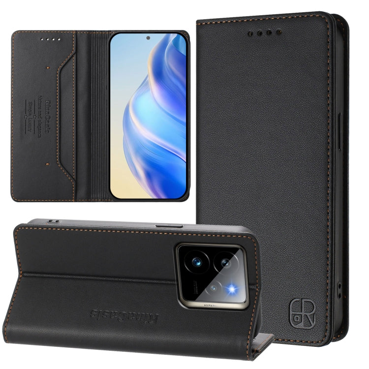 RC01 Dual-Folded Magnetic Suction RFID Leather Phone Case, For Realme C71 4G India, For Realme 15 5G / 15 Pro 5G, For Realme C71 4G Global, For Realme 14 Pro+ 5G, For Realme 14 Pro 5G, For Realme GT 7 Pro 5G