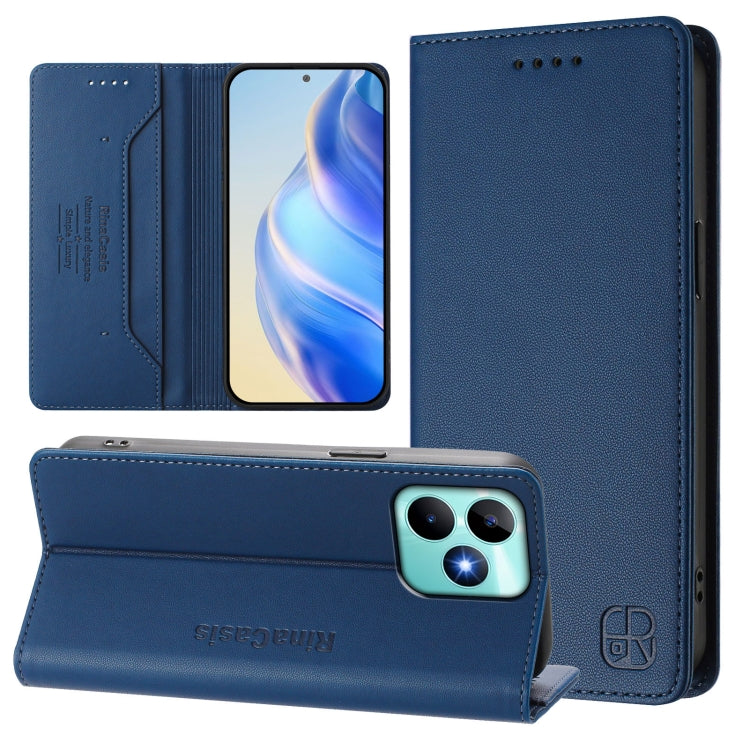RC01 Dual-Folded Magnetic Suction RFID Leather Phone Case, For Realme P1 Pro, For Realme 12+ 5G / Narzo 70 Pro 5G India, For Realme 12 5G Global, For Realme Note 50 4G / C51 4G / C53 4G, For Realme C67 4G Global, For Realme 11 4G Global