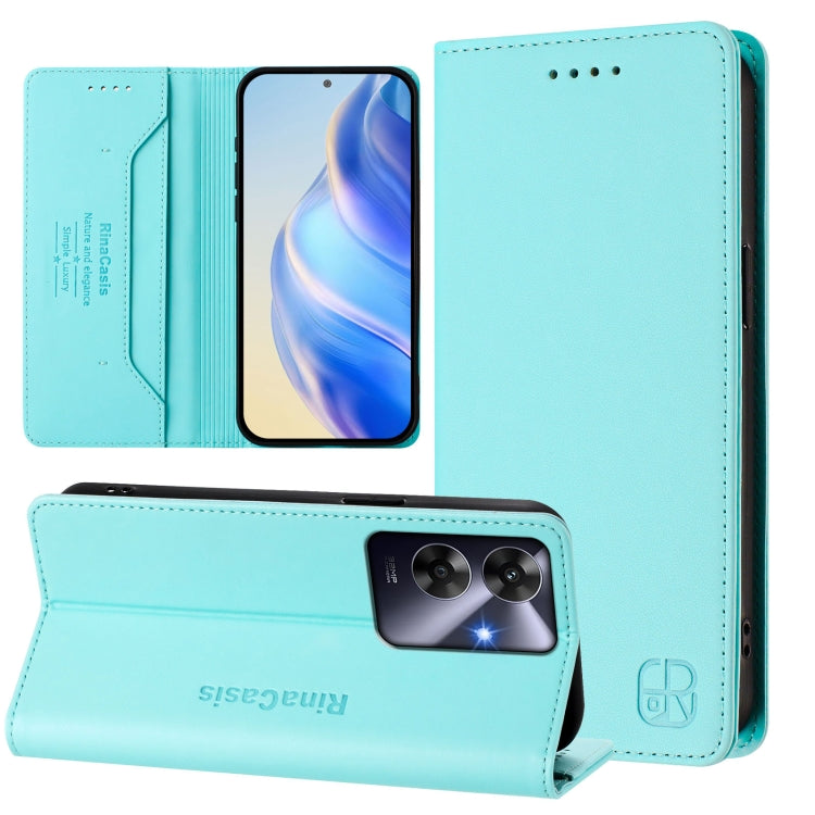 RC01 Dual-Folded Magnetic Suction RFID Leather Phone Case, For Realme C63 5G Global, For Realme Note 60 4G / C61 4G India, For Realme 13+ 5G, For Realme 13 Pro / 13 Pro+ 5G, For Realme GT 6 5G / GT 6T 5G Global, For Realme C63 / C61 4G Global