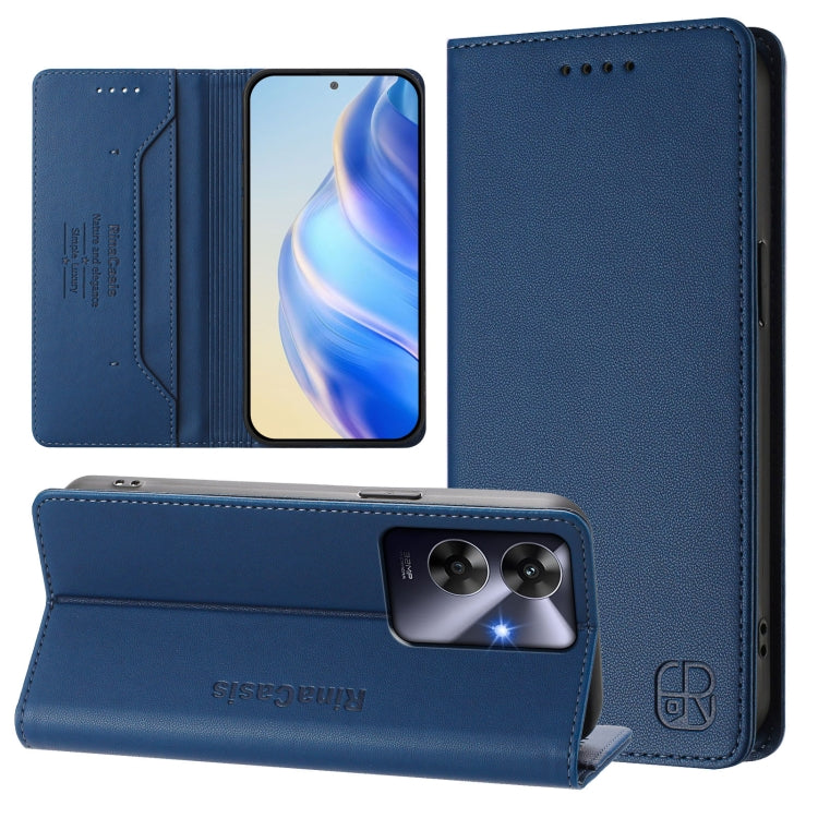 RC01 Dual-Folded Magnetic Suction RFID Leather Phone Case, For Realme C63 5G Global, For Realme Note 60 4G / C61 4G India, For Realme 13+ 5G, For Realme 13 Pro / 13 Pro+ 5G, For Realme GT 6 5G / GT 6T 5G Global, For Realme C63 / C61 4G Global