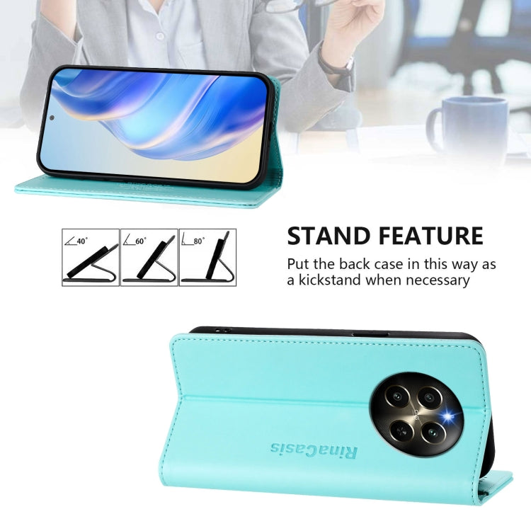 RC01 Dual-Folded Magnetic Suction RFID Leather Phone Case, For Realme P1 Pro, For Realme 12+ 5G / Narzo 70 Pro 5G India, For Realme 12 5G Global, For Realme Note 50 4G / C51 4G / C53 4G, For Realme C67 4G Global, For Realme 11 4G Global