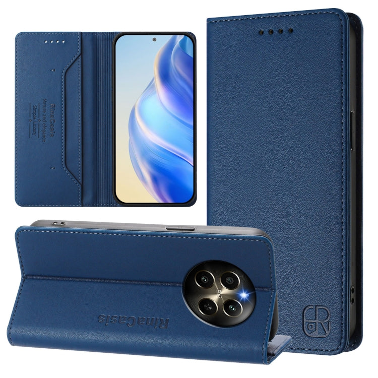 RC01 Dual-Folded Magnetic Suction RFID Leather Phone Case, For Realme P1 Pro, For Realme 12+ 5G / Narzo 70 Pro 5G India, For Realme 12 5G Global, For Realme Note 50 4G / C51 4G / C53 4G, For Realme C67 4G Global, For Realme 11 4G Global