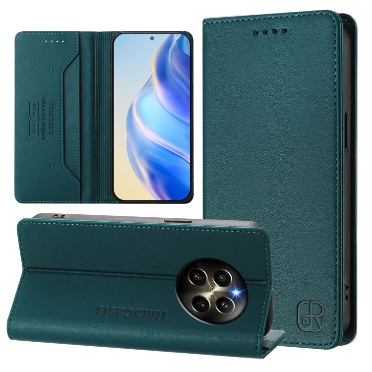 RC01 Dual-Folded Magnetic Suction RFID Leather Phone Case, For Realme P1 Pro, For Realme 12+ 5G / Narzo 70 Pro 5G India, For Realme 12 5G Global, For Realme Note 50 4G / C51 4G / C53 4G, For Realme C67 4G Global, For Realme 11 4G Global