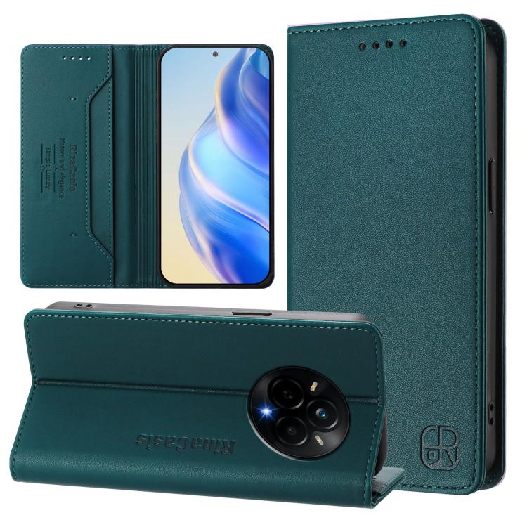RC01 Dual-Folded Magnetic Suction RFID Leather Phone Case, For Realme C71 4G India, For Realme 15 5G / 15 Pro 5G, For Realme C71 4G Global, For Realme 14 Pro+ 5G, For Realme 14 Pro 5G, For Realme GT 7 Pro 5G
