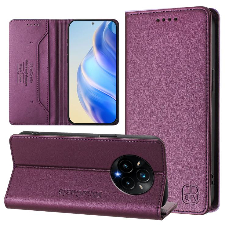 RC01 Dual-Folded Magnetic Suction RFID Leather Phone Case, For Realme C71 4G India, For Realme 15 5G / 15 Pro 5G, For Realme C71 4G Global, For Realme 14 Pro+ 5G, For Realme 14 Pro 5G, For Realme GT 7 Pro 5G