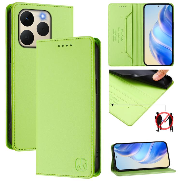 RC01 Dual-Folded Magnetic Suction RFID Leather Phone Case, For Realme 16 Pro 5G Global, For Realme Note 70 4G / 70T 4G, For Realme C100 5G / C83 India / C85 / 15X, For Realme P4 Pro 5G, For Realme P4, For Realme 15T 5G Global