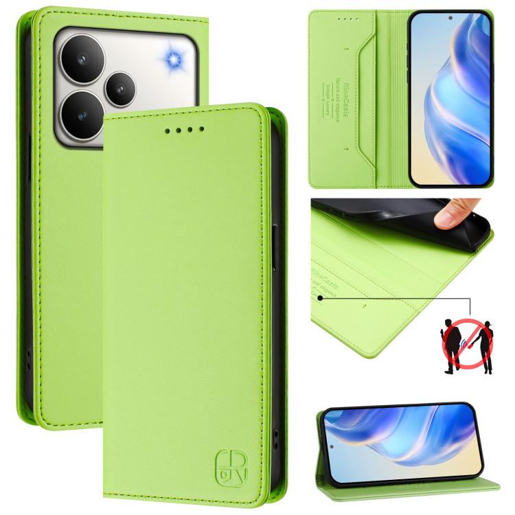 RC01 Dual-Folded Magnetic Suction RFID Leather Phone Case, For Realme 16 Pro 5G Global, For Realme Note 70 4G / 70T 4G, For Realme C100 5G / C83 India / C85 / 15X, For Realme P4 Pro 5G, For Realme P4, For Realme 15T 5G Global
