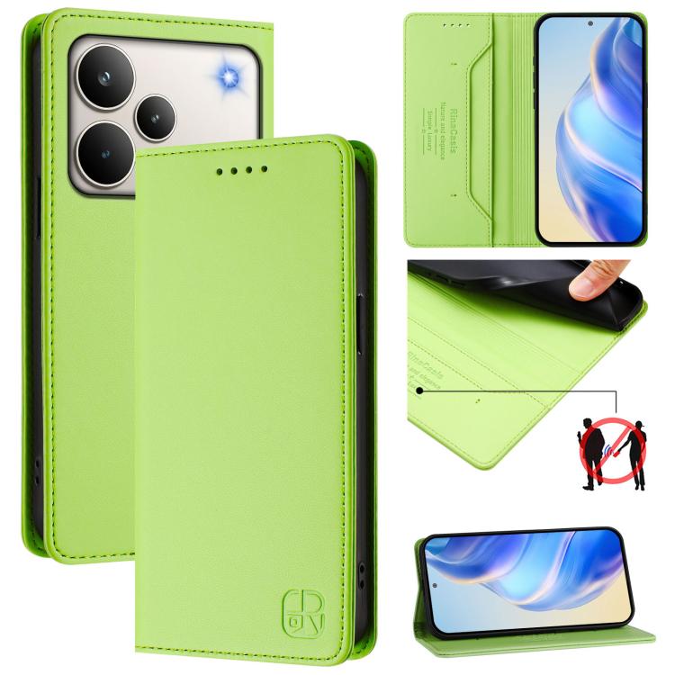 RC01 Dual-Folded Magnetic Suction RFID Leather Phone Case, For Realme 16 Pro 5G Global, For Realme Note 70 4G / 70T 4G, For Realme C100 5G / C83 India / C85 / 15X, For Realme P4 Pro 5G, For Realme P4, For Realme 15T 5G Global