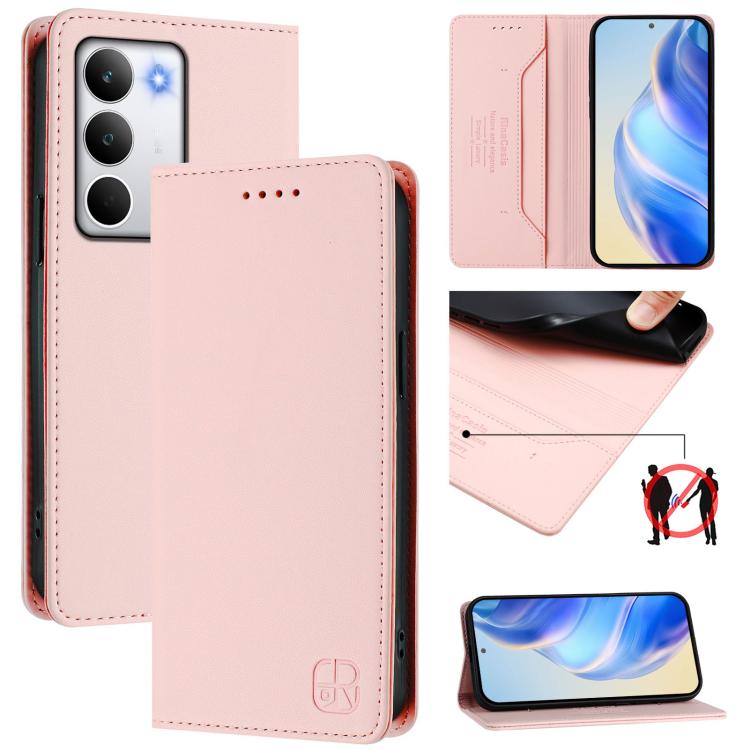 RC01 Dual-Folded Magnetic Suction RFID Leather Phone Case, For Realme C71 4G India, For Realme 15 5G / 15 Pro 5G, For Realme C71 4G Global, For Realme 14 Pro+ 5G, For Realme 14 Pro 5G, For Realme GT 7 Pro 5G