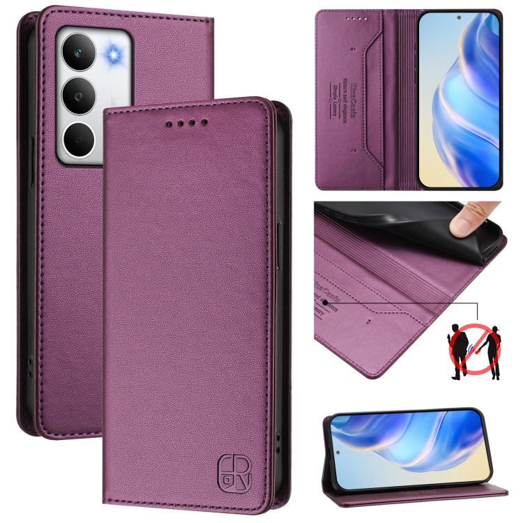 RC01 Dual-Folded Magnetic Suction RFID Leather Phone Case, For Realme C71 4G India, For Realme 15 5G / 15 Pro 5G, For Realme C71 4G Global, For Realme 14 Pro+ 5G, For Realme 14 Pro 5G, For Realme GT 7 Pro 5G