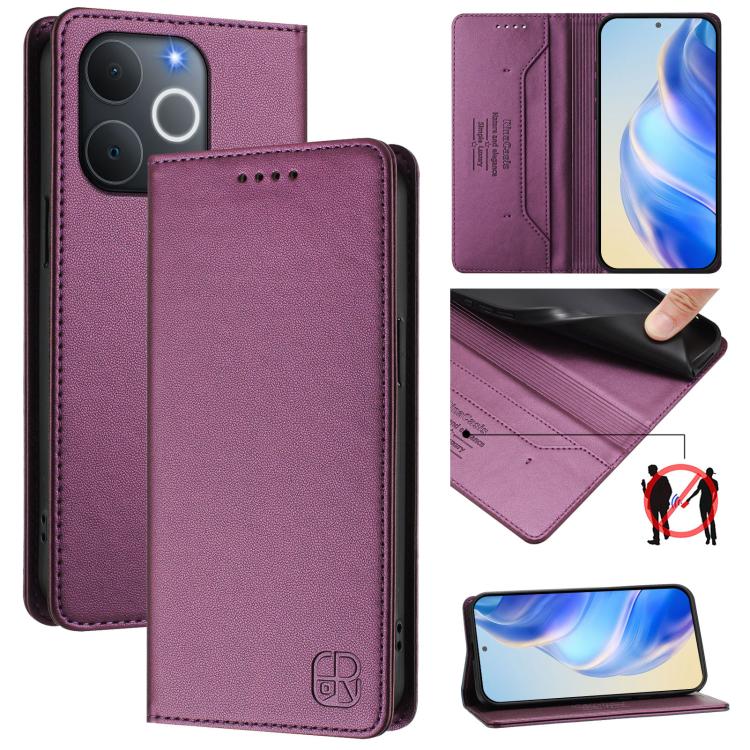 RC01 Dual-Folded Magnetic Suction RFID Leather Phone Case, For Realme C71 4G India, For Realme 15 5G / 15 Pro 5G, For Realme C71 4G Global, For Realme 14 Pro+ 5G, For Realme 14 Pro 5G, For Realme GT 7 Pro 5G