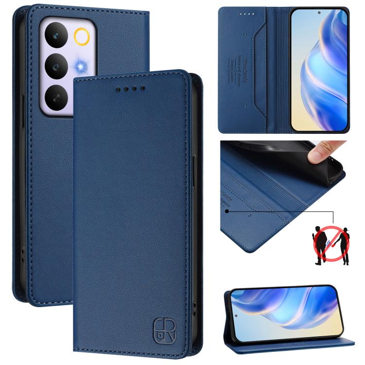 RC01 Dual-Folded Magnetic Suction RFID Leather Phone Case, For Realme 16 Pro 5G Global, For Realme Note 70 4G / 70T 4G, For Realme C100 5G / C83 India / C85 / 15X, For Realme P4 Pro 5G, For Realme P4, For Realme 15T 5G Global