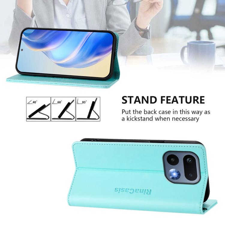RC01 Dual-Folded Magnetic Suction RFID Leather Phone Case, For Realme 16 Pro 5G Global, For Realme Note 70 4G / 70T 4G, For Realme C100 5G / C83 India / C85 / 15X, For Realme P4 Pro 5G, For Realme P4, For Realme 15T 5G Global