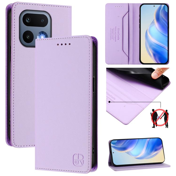 RC01 Dual-Folded Magnetic Suction RFID Leather Phone Case, For Realme 16 Pro 5G Global, For Realme Note 70 4G / 70T 4G, For Realme C100 5G / C83 India / C85 / 15X, For Realme P4 Pro 5G, For Realme P4, For Realme 15T 5G Global
