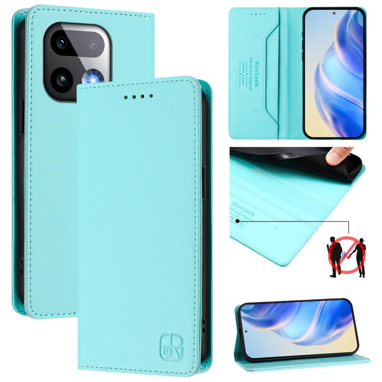 RC01 Dual-Folded Magnetic Suction RFID Leather Phone Case, For Realme P4x / OnePlus CE6 Lite, For Realme 16T 5G, For Realme P4 Power 5G, For Realme Note 80 4G Global, For Realme 16 5G Global, For Realme 16 Pro+ 5G Global