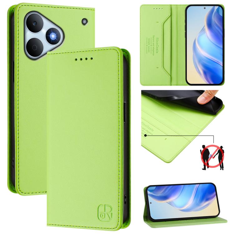 RC01 Dual-Folded Magnetic Suction RFID Leather Phone Case, For Realme P4x / OnePlus CE6 Lite, For Realme 16T 5G, For Realme P4 Power 5G, For Realme Note 80 4G Global, For Realme 16 5G Global, For Realme 16 Pro+ 5G Global