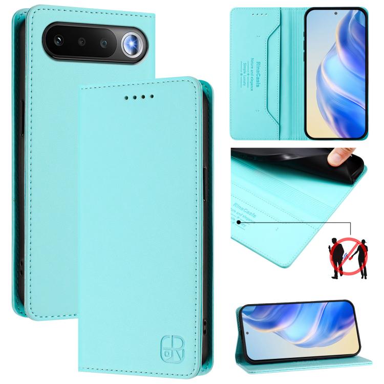 RC01 Dual-Folded Magnetic Suction RFID Leather Phone Case, For Realme P4x / OnePlus CE6 Lite, For Realme 16T 5G, For Realme P4 Power 5G, For Realme Note 80 4G Global, For Realme 16 5G Global, For Realme 16 Pro+ 5G Global