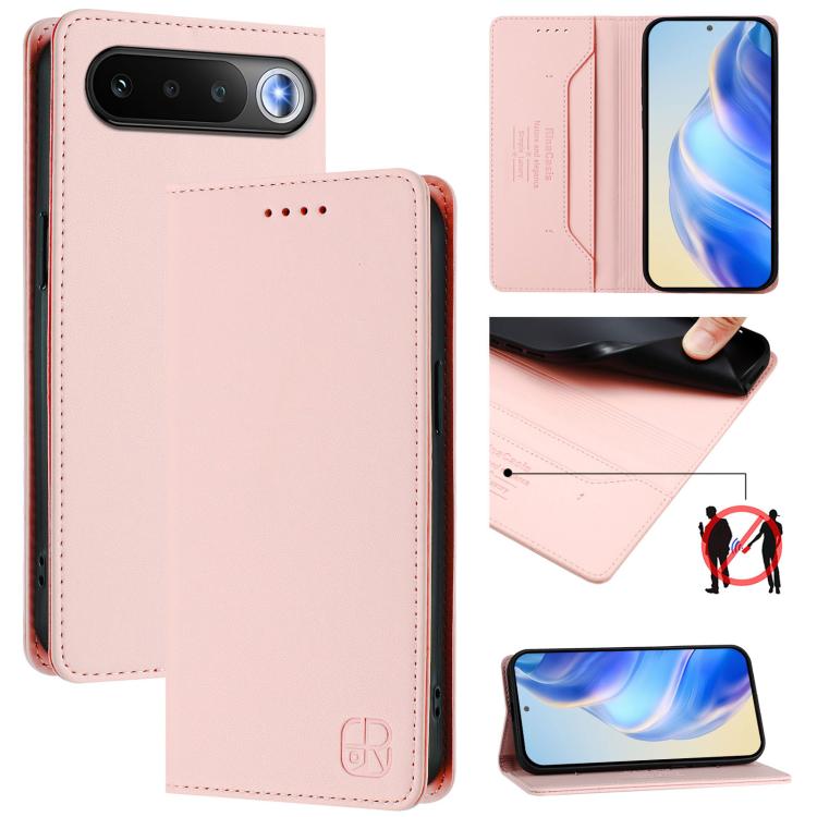 RC01 Dual-Folded Magnetic Suction RFID Leather Phone Case, For Realme P4x / OnePlus CE6 Lite, For Realme 16T 5G, For Realme P4 Power 5G, For Realme Note 80 4G Global, For Realme 16 5G Global, For Realme 16 Pro+ 5G Global