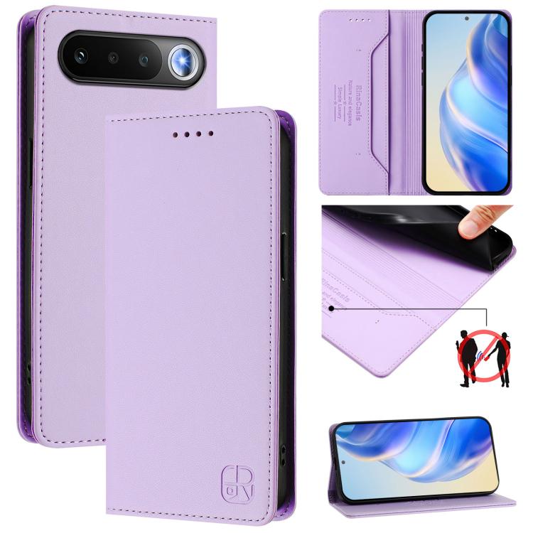 RC01 Dual-Folded Magnetic Suction RFID Leather Phone Case, For Realme P4x / OnePlus CE6 Lite, For Realme 16T 5G, For Realme P4 Power 5G, For Realme Note 80 4G Global, For Realme 16 5G Global, For Realme 16 Pro+ 5G Global