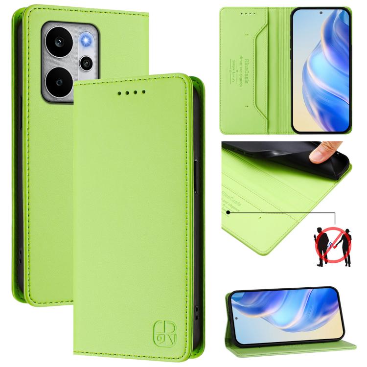 RC01 Dual-Folded Magnetic Suction RFID Leather Phone Case, For Realme P4x / OnePlus CE6 Lite, For Realme 16T 5G, For Realme P4 Power 5G, For Realme Note 80 4G Global, For Realme 16 5G Global, For Realme 16 Pro+ 5G Global