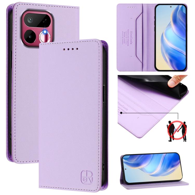RC01 Dual-Folded Magnetic Suction RFID Leather Phone Case, For Realme P4x / OnePlus CE6 Lite, For Realme 16T 5G, For Realme P4 Power 5G, For Realme Note 80 4G Global, For Realme 16 5G Global, For Realme 16 Pro+ 5G Global