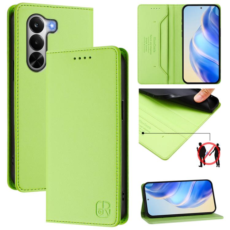 RC01 Dual-Folded Magnetic Suction RFID Leather Phone Case, For Realme P4x / OnePlus CE6 Lite, For Realme 16T 5G, For Realme P4 Power 5G, For Realme Note 80 4G Global, For Realme 16 5G Global, For Realme 16 Pro+ 5G Global