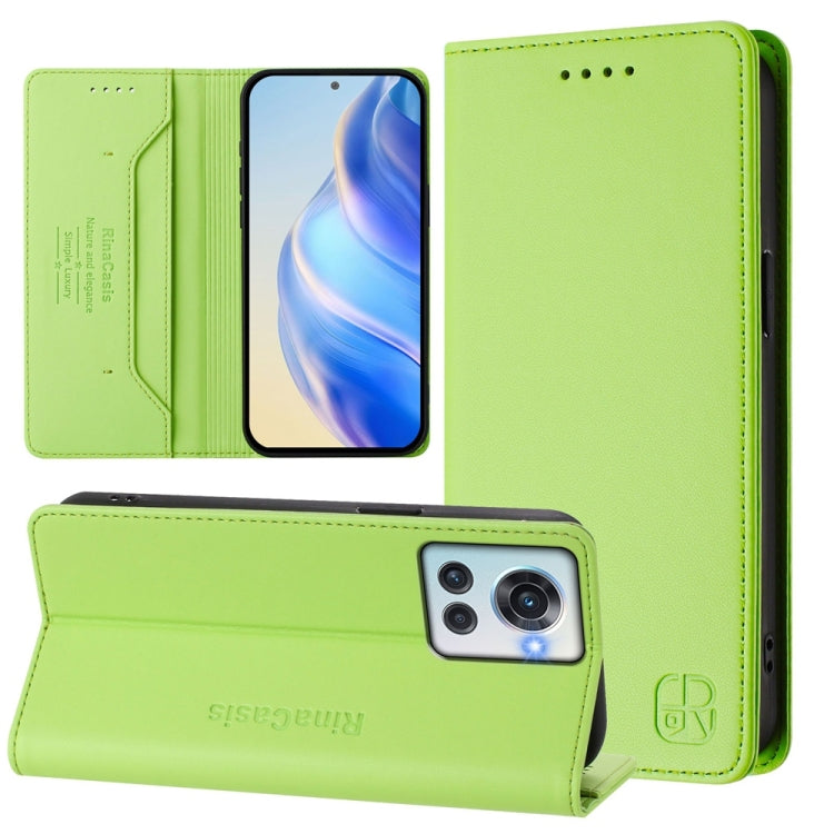RC01 Dual-Folded Magnetic Suction RFID Leather Phone Case, For OnePlus 11R, For OnePlus 11, For OnePlus Nord N300, For OnePlus Ace Pro / OnePlus 10T Global, For OnePlus Nord 2T, For OnePlus 10R / OnePlus Ace
