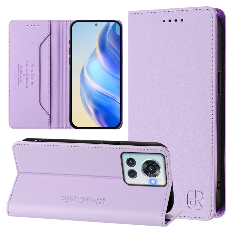 RC01 Dual-Folded Magnetic Suction RFID Leather Phone Case, For OnePlus 11R, For OnePlus 11, For OnePlus Nord N300, For OnePlus Ace Pro / OnePlus 10T Global, For OnePlus Nord 2T, For OnePlus 10R / OnePlus Ace
