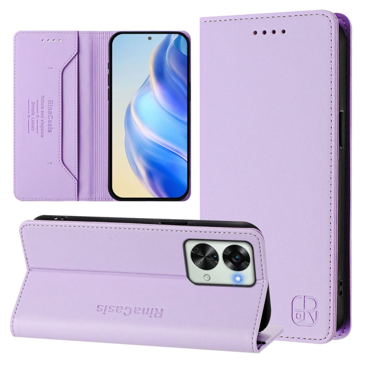 RC01 Dual-Folded Magnetic Suction RFID Leather Phone Case, For OnePlus 11R, For OnePlus 11, For OnePlus Nord N300, For OnePlus Ace Pro / OnePlus 10T Global, For OnePlus Nord 2T, For OnePlus 10R / OnePlus Ace