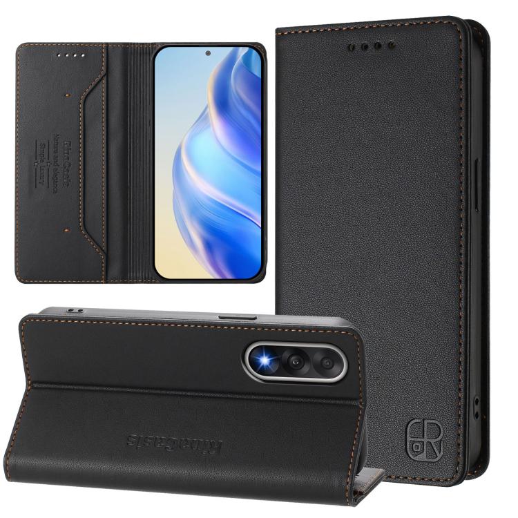 RC01 Dual-Folded Magnetic Suction RFID Leather Phone Case, For OnePlus Turbo 6X Pro 5G, For OnePlus Turbo 6 / 6V 5G, For OnePlus Ace 5 Ultra, For OnePlus Ace 5 Racing, For OnePlus 13R / Ace 5 / Ace 5 Pro, For OnePlus 13