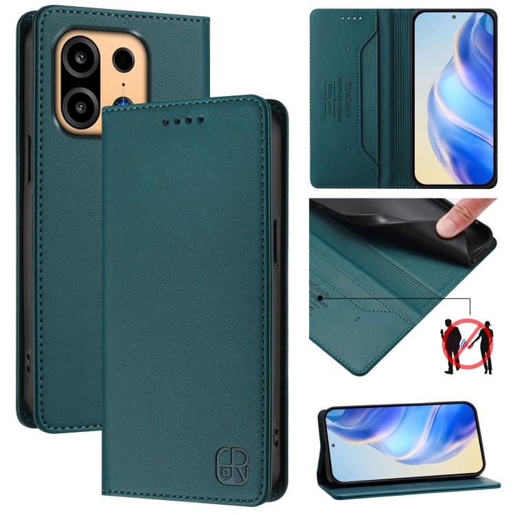 RC01 Dual-Folded Magnetic Suction RFID Leather Phone Case, For OnePlus Turbo 6X Pro 5G, For OnePlus Turbo 6 / 6V 5G, For OnePlus Ace 5 Ultra, For OnePlus Ace 5 Racing, For OnePlus 13R / Ace 5 / Ace 5 Pro, For OnePlus 13