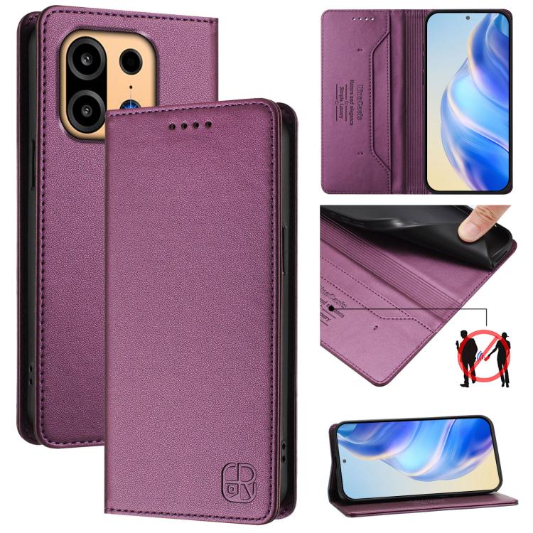 RC01 Dual-Folded Magnetic Suction RFID Leather Phone Case, For OnePlus Turbo 6X Pro 5G, For OnePlus Turbo 6 / 6V 5G, For OnePlus Ace 5 Ultra, For OnePlus Ace 5 Racing, For OnePlus 13R / Ace 5 / Ace 5 Pro, For OnePlus 13