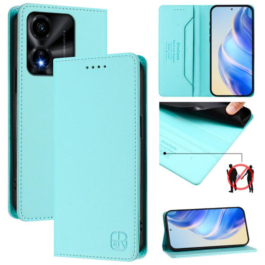 RC01 Dual-Folded Magnetic Suction RFID Leather Phone Case, For Honor X5c Plus, For Honor 400 Pro Global 160.8mm, For Honor Power, For Honor Play 60, For Honor 400 Lite Global, For Honor 400 Global 156.5mm