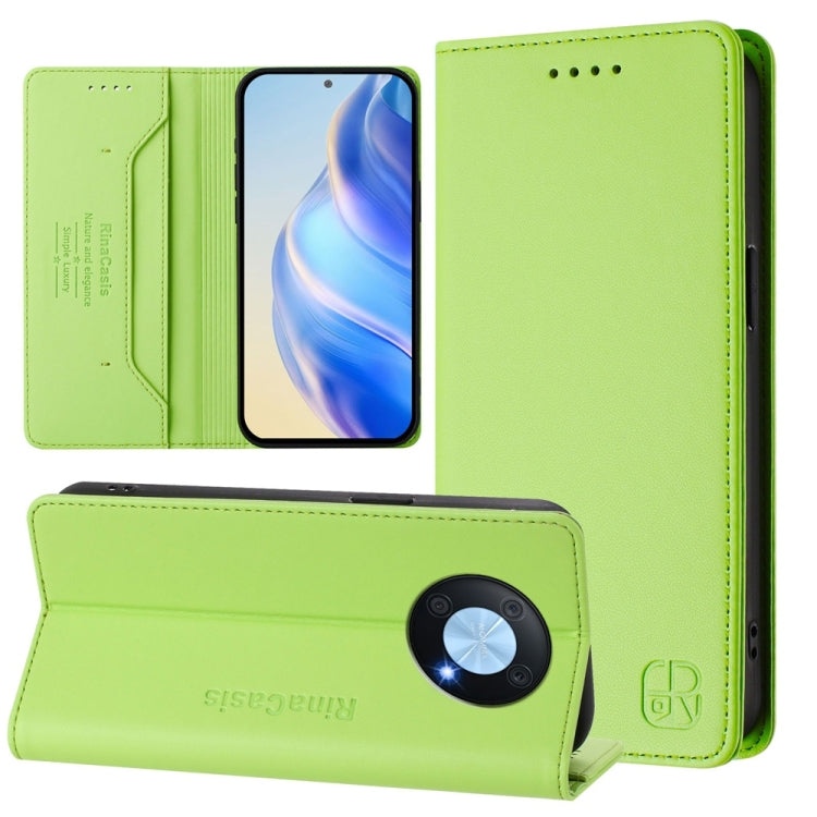 RC01 Dual-Folded Magnetic Suction RFID Leather Phone Case, For Huawei Pura 70, For Huawei Mate 60 Pro / Mate 60 Pro+, For Huawei Mate 60, For Huawei P60 Art, For Huawei P60 / P60 Pro, For Huawei Enjoy 50 Pro / nova Y90
