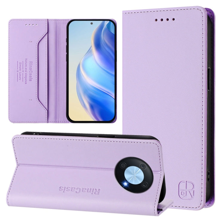 RC01 Dual-Folded Magnetic Suction RFID Leather Phone Case, For Huawei Pura 70, For Huawei Mate 60 Pro / Mate 60 Pro+, For Huawei Mate 60, For Huawei P60 Art, For Huawei P60 / P60 Pro, For Huawei Enjoy 50 Pro / nova Y90
