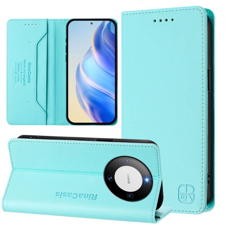 RC01 Dual-Folded Magnetic Suction RFID Leather Phone Case, For Huawei Pura 70, For Huawei Mate 60 Pro / Mate 60 Pro+, For Huawei Mate 60, For Huawei P60 Art, For Huawei P60 / P60 Pro, For Huawei Enjoy 50 Pro / nova Y90