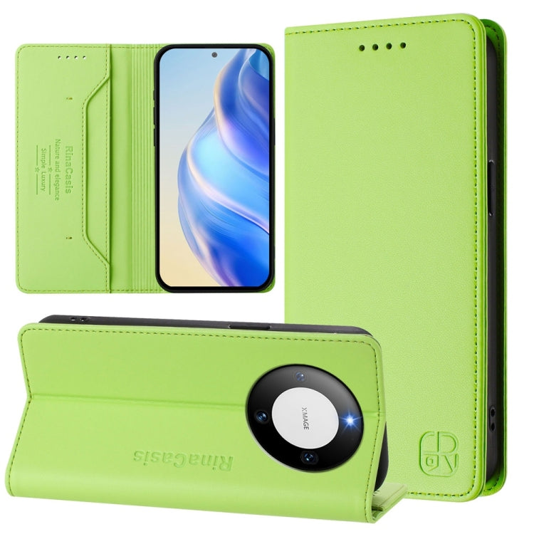 RC01 Dual-Folded Magnetic Suction RFID Leather Phone Case, For Huawei Pura 70, For Huawei Mate 60 Pro / Mate 60 Pro+, For Huawei Mate 60, For Huawei P60 Art, For Huawei P60 / P60 Pro, For Huawei Enjoy 50 Pro / nova Y90